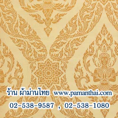 AY039-11 วอลเปเปอร์ลายเทพพนมเล็กสีทองพื้นสีครีม