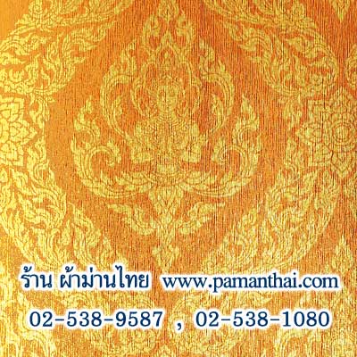 AY039-12 วอลเปเปอร์ลายเทพพนมเล็กสีทองพื้นสีเหลืองทอง