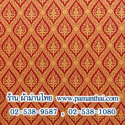 AY47-128 วอลเปเปอร์ลายเทพพนมเล็กสีทอง พื้นสีแดง